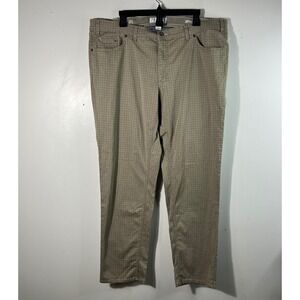 Mens Brax Cooper Tri Tone‎ Flex Pants Plaid Green Brown NWT 42/32
